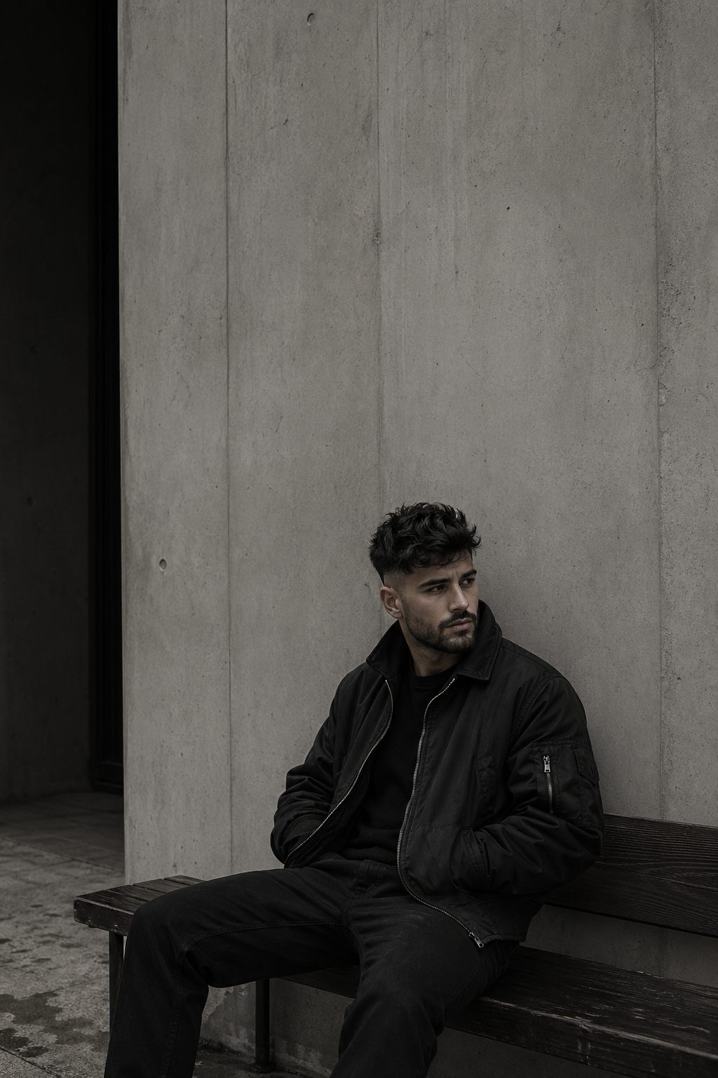 Retrato urbano de cliente con corte fresco